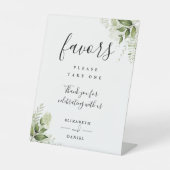 エレガントフローラの緑のモダン台本の好意 台座サイン (正面)