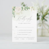 エレガントフローラの緑の食事のオ結婚プション 出欠カード (スタンド正面)