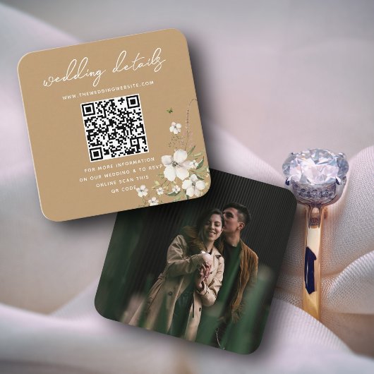 エレガントフローラのWeb結婚サイトQRコード写真RSVP エンクロージャーカード