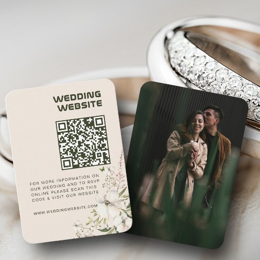 エレガントフローラのWeb結婚サイトQRコード写真RSVP エンクロージャーカード