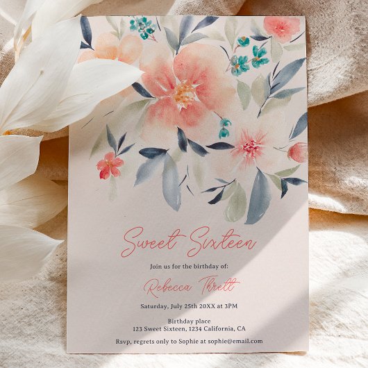 エレガントフローラはっきりした秋ボーホアーススウィート16 招待状