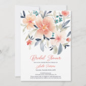 エレガントフローラはっきりした秋ボーホアースブライダルシャワー 招待状 (正面)