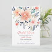 エレガントフローラはっきりした秋ボーホアースブライダルシャワー 招待状 (スタンド正面)