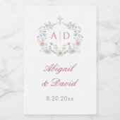 エレガントフローラは宗教のモノグラ結婚ムを作る ワインラベル (シングルラベル)