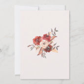 エレガントフローラは結婚ブルゴーニュと桃と 招待状 (裏面)