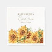 エレガントフローラひまわりブライダルシャワー スタンダードカクテルナプキン (正面)