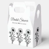 エレガントフローラひまわり白黒ブライダルシャワー フェイバーボックス (オープン)