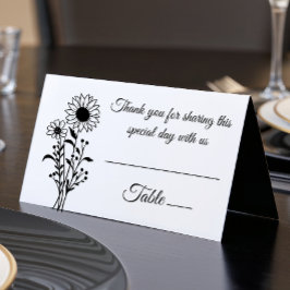 エレガントフローラひまわり白黒結婚ズ