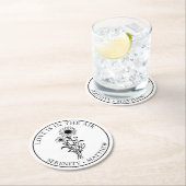 エレガントフローラひまわり白黒結婚ズ ラウンドペーパーコースター (インサイチュ)