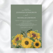 エレガントフローラひまわり結婚の仮想 招待状