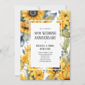 エレガントフローラひまわり結婚50周年記念 招待状 (正面)