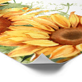 エレガントフローラひまわり赤ちゃんシャワー歓迎サイン ポスター (角)