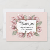 エレガントフローラほこりっぽいバラ赤面 サンキューカード (正面)