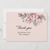 エレガントフローラほこりっぽいバラ赤面 サンキューカード (正面)