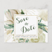 エレガントフローラを作成する日付を結婚保存 案内ポストカード (正面)