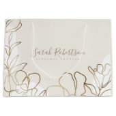 エレガントフローラアイボリー紙バッグ  ラージペーパーバッグ (正面)