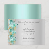 エレガントフローラアクア銀rsvp 出欠カード (正面/裏面)