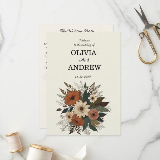 エレガントフローラアクセントとソフトカラーパレットフラット プログラム (正面/裏面インサイチュ)