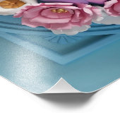 エレガントフローラアクセント付きフクロウのアート – ソフトピンク フォトプリント (角)