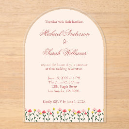 エレガントフローラアクリル結婚式招待状 アクリル招待状