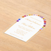 エレガントフローラアクリル結婚式招待状 アクリル招待状 (レイダウン)