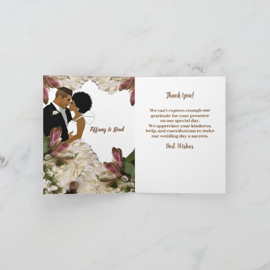 エレガントフローラアフリ結婚カのアメリカ人 サンキューカード (内部)