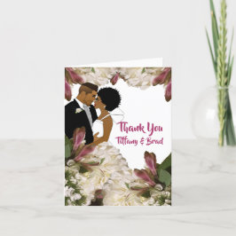 エレガントフローラアフリ結婚カのアメリカ人 サンキューカード