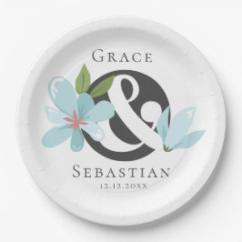 エレガントフローラアンパ結婚サンド ペーパープレート