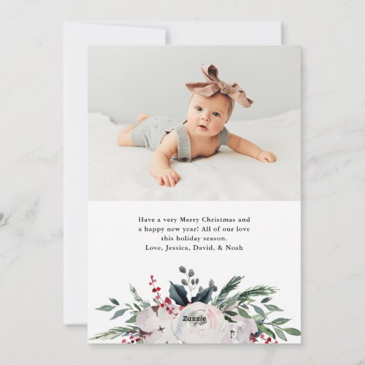 エレガントフローラアーチと写真 シーズンカード (裏面)