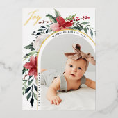 エレガントフローラアーチと写真 箔シーズンカード (正面)