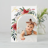 エレガントフローラアーチと写真 箔シーズンカード (立ち正面)