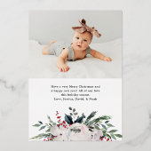 エレガントフローラアーチと写真 箔シーズンカード (裏面)