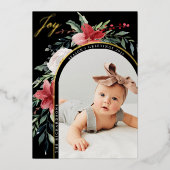 エレガントフローラアーチと写真 箔シーズンカード (正面)