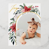 エレガントフローラアーチと写真 箔シーズンポストカード (正面)