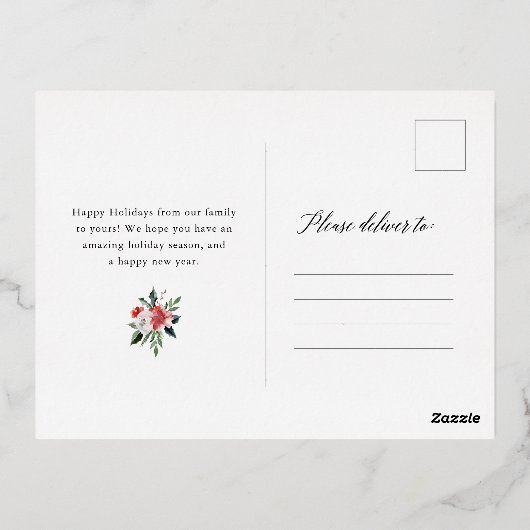 エレガントフローラアーチと写真 箔シーズンポストカード (裏面)