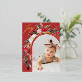 エレガントフローラアーチと写真 箔シーズンポストカード (立ち正面)