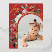 エレガントフローラアーチと写真 箔シーズンポストカード (正面)