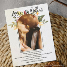 エレガントフローラアーチスクリプトロマンチック結婚写真