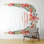 エレガントフローラアーチブライダルシャワー写真の背景 タペストリー (インサイチュ(横))