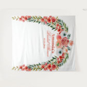 エレガントフローラアーチブライダルシャワー写真の背景 タペストリー (正面(横))