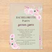 エレガントフローラアーチ夏バチェロレッテ アクリル招待状 (正面)