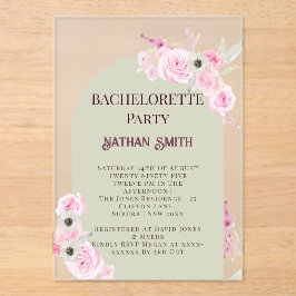 エレガントフローラアーチ夏バチェロレッテ アクリル招待状