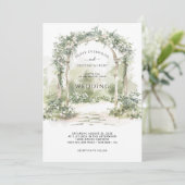 エレガントフローラアーチ庭園の結婚式招待状 招待状 (スタンド正面)