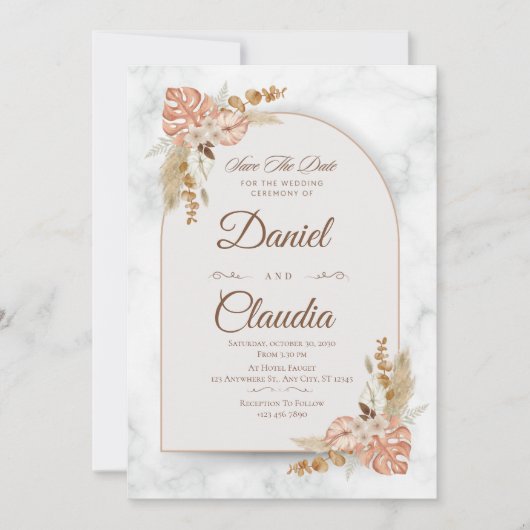 エレガントフローラアーチ結婚式招待状 招待状 (正面)