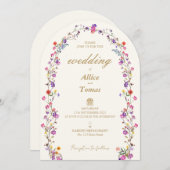 エレガントフローラアーチ結婚式招待状 招待状 (正面/裏面)