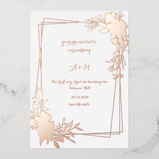 エレガントフローラアーチ結婚式招待状 | 箔招待状 (正面)