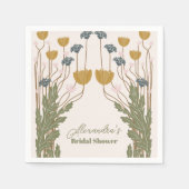 エレガントフローラアールヌーボーブライダルシャワー スタンダードカクテルナプキン (正面)