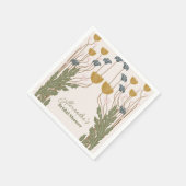 エレガントフローラアールヌーボーブライダルシャワー スタンダードカクテルナプキン (角)