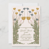 エレガントフローラアールヌーボーブライダルシャワー 招待状 (正面)