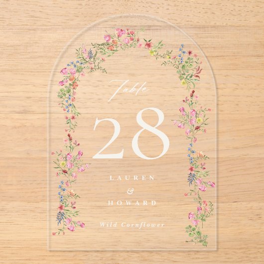 エレガントフローラア結婚ーチのアクリル系表番号 アクリル招待状 (正面)